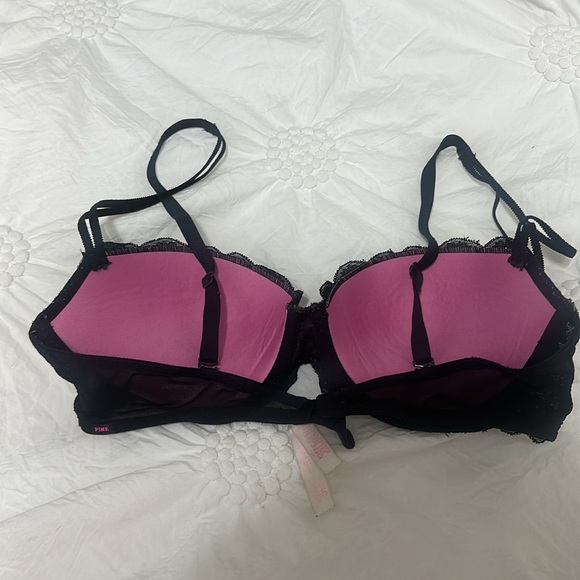 VS PINK Bedazzled Black push-up Date Bra - Picture 2 of 2